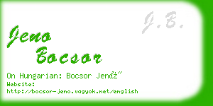 jeno bocsor business card